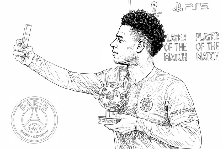 Coloriage Ligue Des Champions UEFA 2026 D sir Dou PSG 76