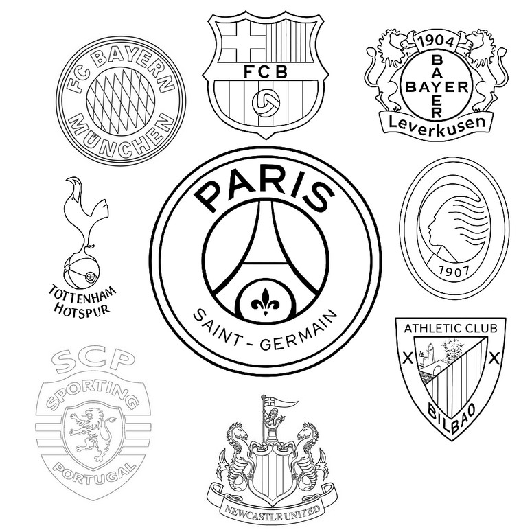 Kleurplaat om te downloaden - Parijs Saint-Germain - UEFA Champions League 2025
