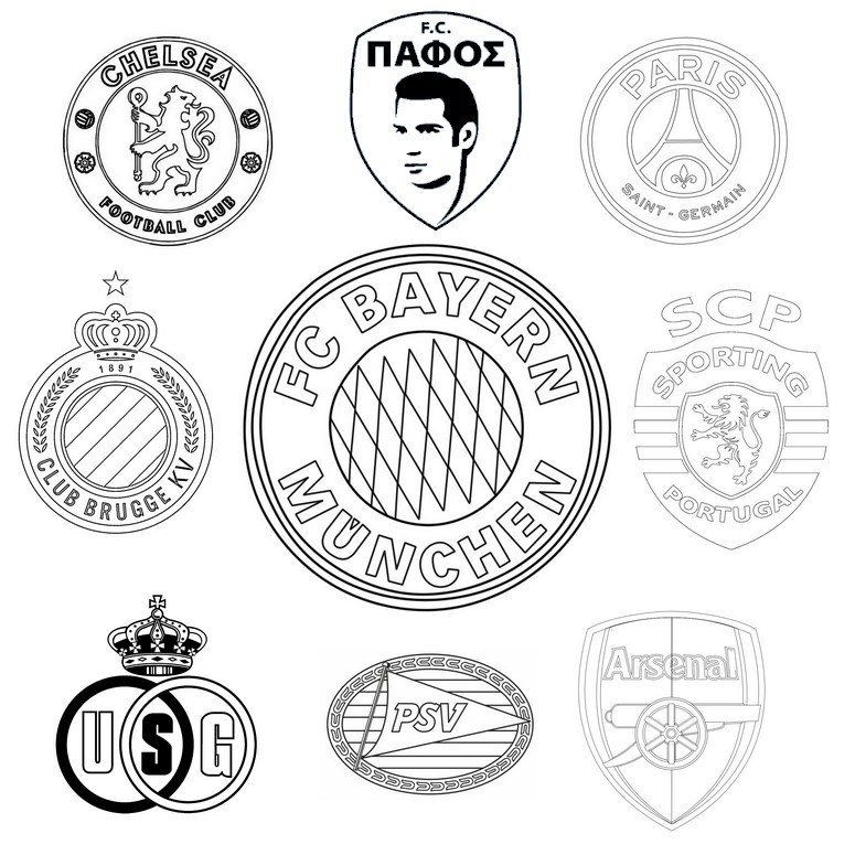 Kleurplaat om te downloaden - Bayern München - UEFA Champions League 2025