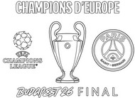 Ausmalbild zum Herunterladen - PSG, Europameister 2026 - UEFA Champions League 2026