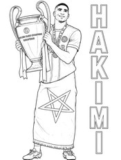 Printable coloring - Hakimi - UEFA Champions League 2026