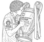 Ausmalblatt - Marquinhos, der Kuss des Sieges - UEFA Champions League 2026