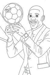 Ilustração para colorir - Ousmane Dembélé - Ballon d'Or - Liga dos Campeões da UEFA 2025-2026