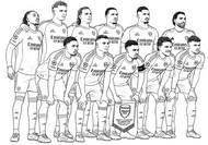 Tulostettava värityskuva - Arsenalin joukkue - UEFA Champions League 2026