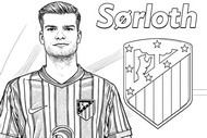 Udskrivbar farvelægningsside - Alexander Sørloth (Atletico Madrid) - UEFA Champions League 2025-2026