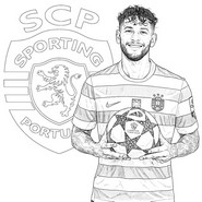 Folha para colorir - Luis Suárez - Liga dos Campeões da UEFA 2025-2026