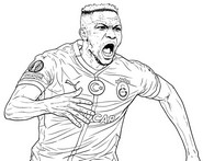 Renklendirilecek çizim - Victor James Osimhen - UEFA Şampiyonlar Ligi 2025-2026