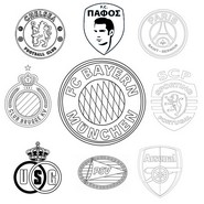 Lámina para colorear - Bayern Múnich - Liga de Campeones de la UEFA 2025