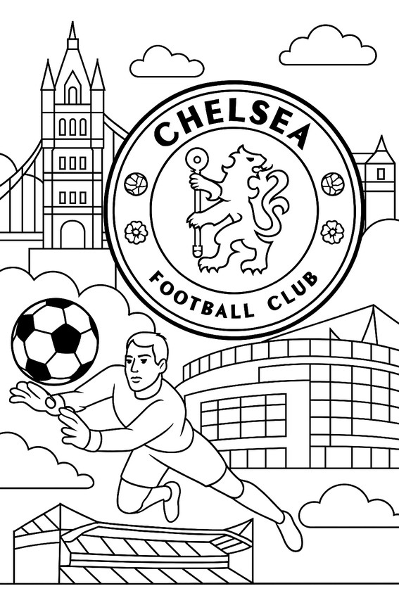 Coloring Page Premier League Chelsea 2 Coloring Page Premier League Chelsea 2