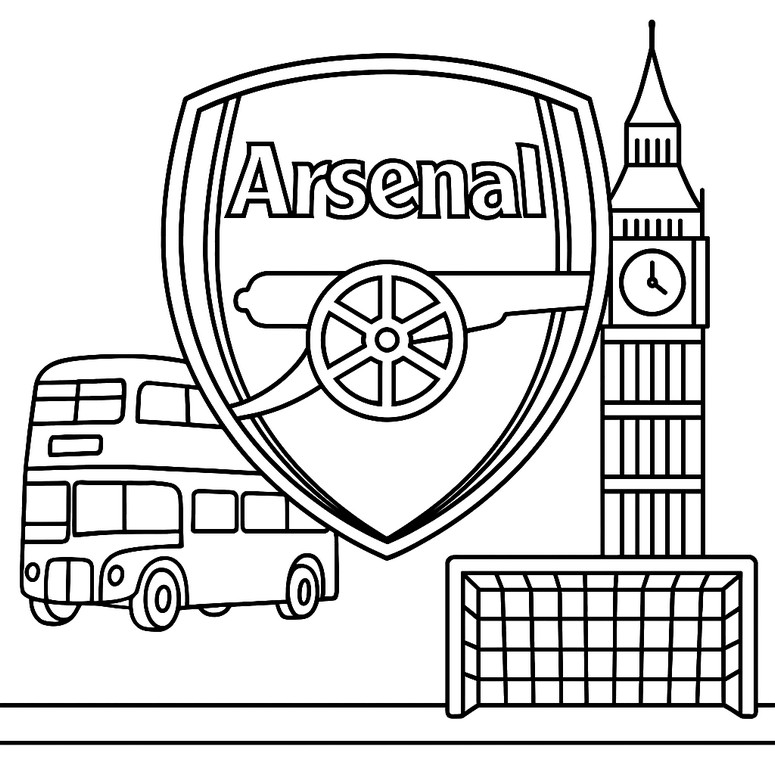 Ausmalbild zum Ausdrucken - Arsenal - Premier League
