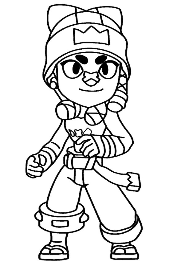 Coloriage à télécharger - Mina - Brawl Stars x Subway Surfers