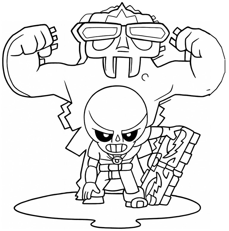 Dessin à colorier - Poco scratcheur - Brawl Stars x Subway Surfers
