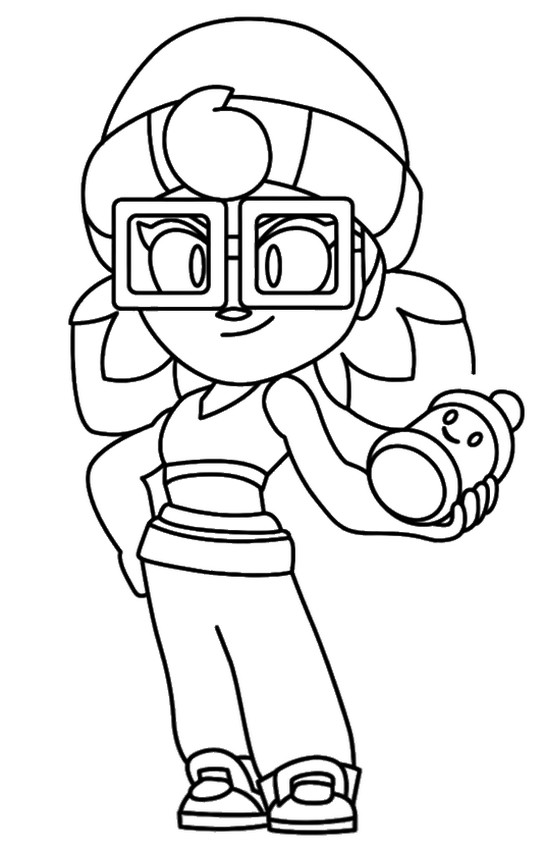Feuille de coloriage - Janet Tricky - Brawl Stars x Subway Surfers