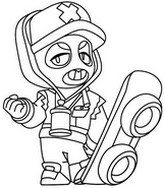 Coloriage à télécharger - Ollie Jake - Brawl Stars x Subway Surfers