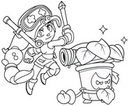Kleurplaat - Gold Alli & Trunk - Brawl Stars x Subway Surfers