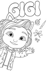Tegning for fargelegging - Gigi - Gabbys Dukkehus: Filmen
