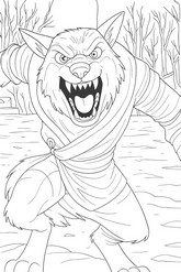 Ausmalblatt - Drew ferran - Wolfkönig