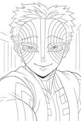 Dibujo gratuito - Akaza - Demon Slayer: Castillo Infinito