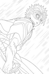 Hoja para colorear - Sanemi Shinazugawa - Demon Slayer: Castillo Infinito