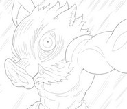 Lámina para colorear - Inosuke Hashibira - Demon Slayer: Castillo Infinito