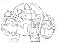 İndirilebilir boyama - Kafasız Tick - Brawl Stars - Cadılar Bayramı 2025