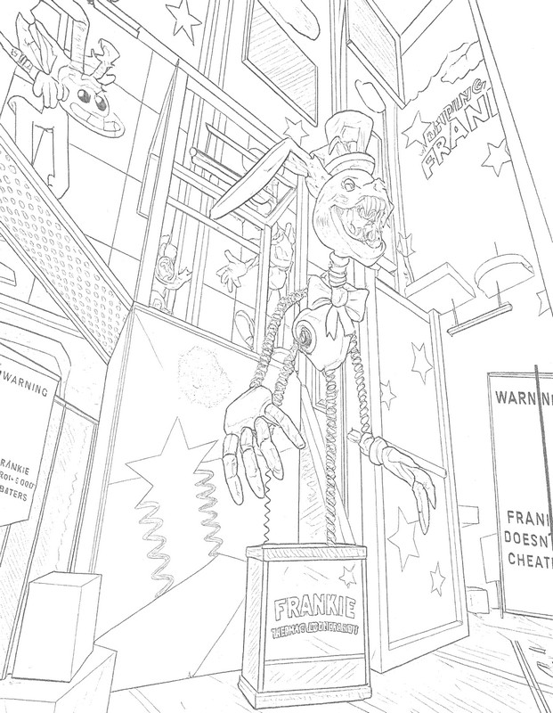 Coloriage gratuit - Le magicien lapin mécanique - Finding Frankie