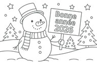 Gratis farvelægningsark - Bonne Année - Godt nytår 2026