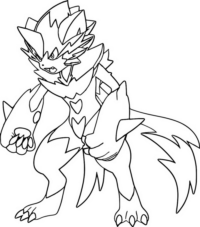 Nedladdningsbar målarbild - Mega Zeraora - Mega-utveckling i Pokemon-legender: Z-A