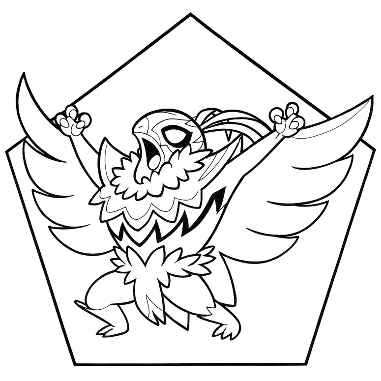 Renklendirilecek çizim - Mega Hawlucha - Pokemon Efsaneleri: Z-A'da Mega Evrim