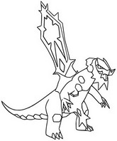 Inkleurbare afbeelding - Mega Baxcalibur - Mega Evolutie in Pokemon Legends: Z-A