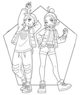 Boyama kağıdı - Erkek ve Kadın Eğitmen - Pokémon Efsaneleri: Z-A