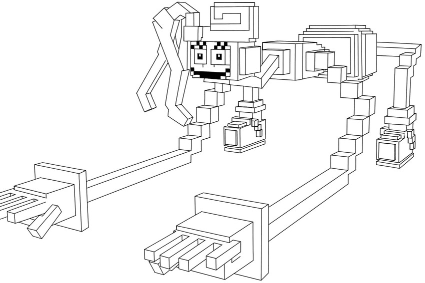 Dibujo para colorear - Mommy Long Legs - Minecraft x Poppy Playtime