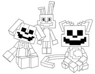 Hoja para colorear - DogDay & CatNap - Minecraft x Poppy Playtime