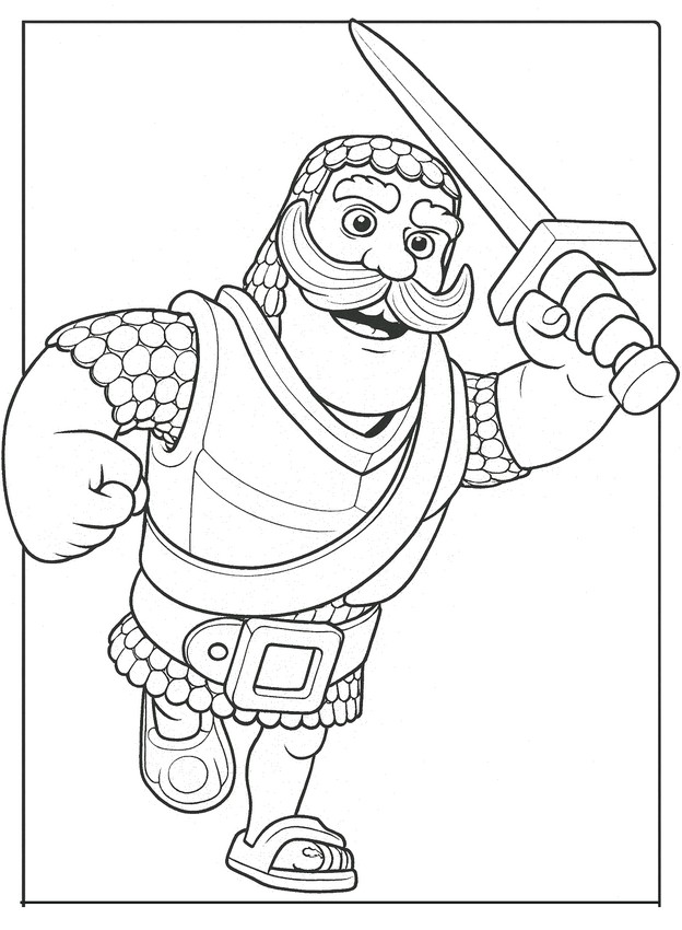 Väritettävä sivu - Ritari - Clash Royale - Joukkokortit
