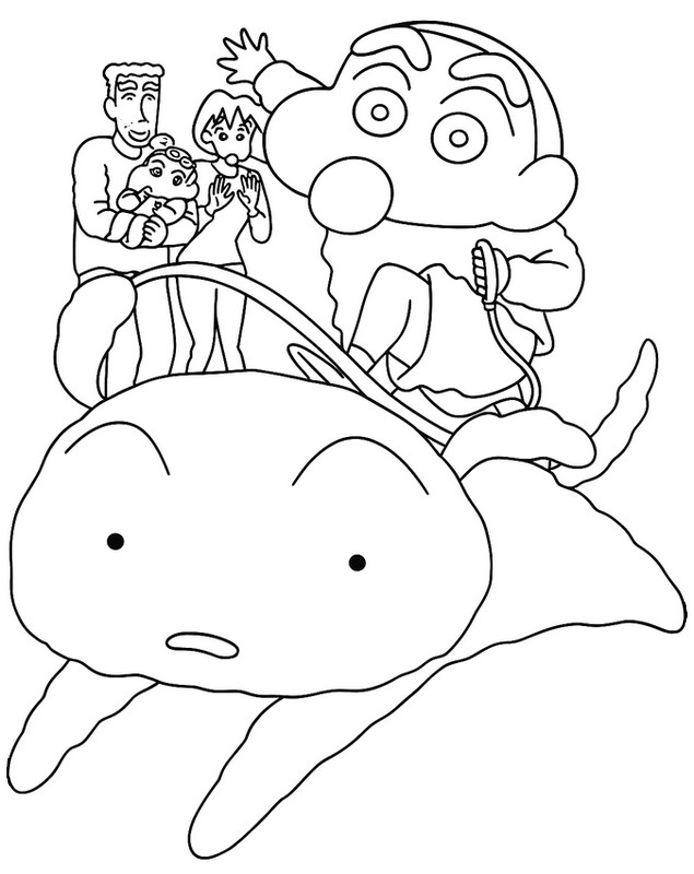 Drawing to color - Shiro the dog - Crayon Shin-chan