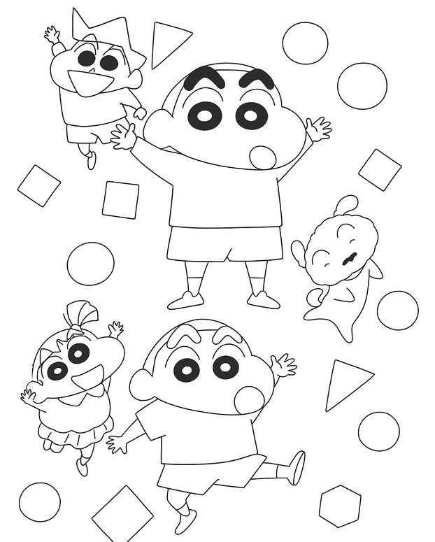 Free coloring page - Friends - Crayon Shin-chan