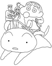 Free coloring page - Shiro the dog - Crayon Shin-chan