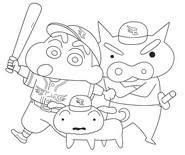 Coloring page - Baseball - Crayon Shin-chan