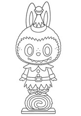 Kostenloses Ausmalbild - Der Elf - Labubu Weihnachten