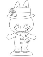 Ausmalblatt - Der Schneemann - Labubu Weihnachten