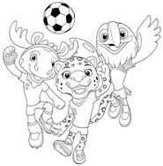 Inkleurbare afbeelding - De mascottes - WK 2026