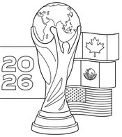 Desenho para colorir - As três nações anfitriãs - Copa do Mundo FIFA de 2026