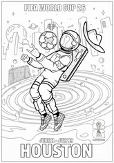 Desenho para imprimir - Houston é a cidade anfitriã. - Copa do Mundo FIFA de 2026