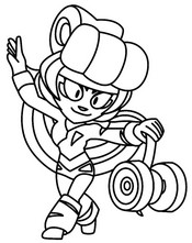 Obrazek do kolorowania - Gimnastyczna Charlie - Brawl Stars - Stranger Things