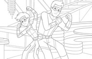 Ausmalbild - Kid Danger und Captain Man - Henry Danger
