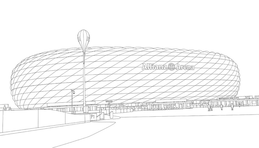 Dibujo para imprimir - El Allianz Arena - Bayern Múnich
