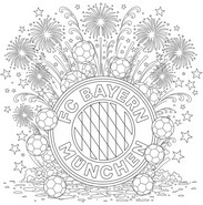 Imagen para colorear - Logotipo y fuegos artificiales - Bayern Múnich