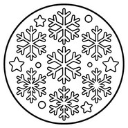 Coloring sheet - Flakes, easy - Winter Mandala