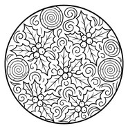 Downloadable coloring - Holly - Winter Mandala