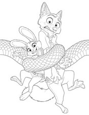 Coloring sheet - Judy Hopps & Nick Wilde - Zootopia 2